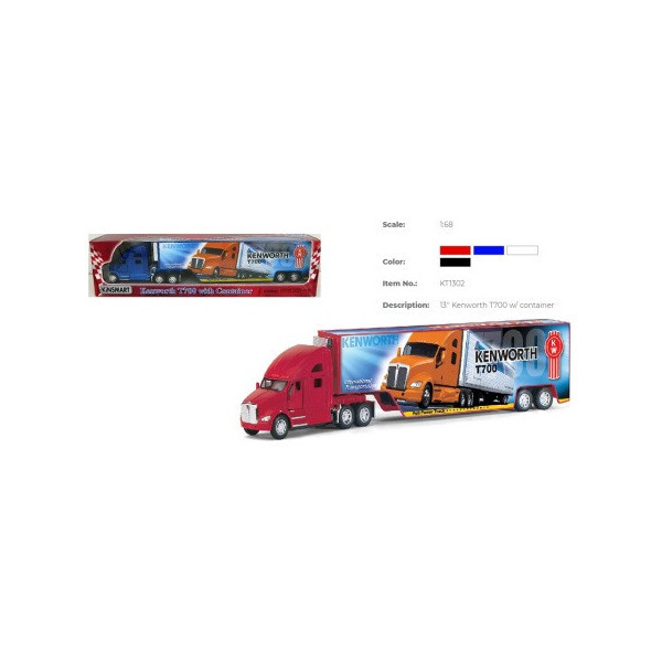 Модель трейлер 13 KT1302W KENWORTH T700 WITH CONTAINER метал.инерц.откр.дв.и прицеп1:68кор.ш.к./48/
Модель трейлер 13 KT1302W KENWORTH T700 WITH CONTAINER метал.инерц.откр.дв.и прицеп1:68кор.ш.к./48/
