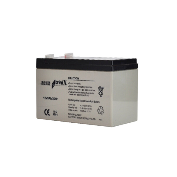 Аккумуляторная батарея свинцово-кислотная Trinix Super Charge 9Ач 12В
Аккумуляторная батарея свинцово-кислотная Trinix Super Charge 9Ач 12В