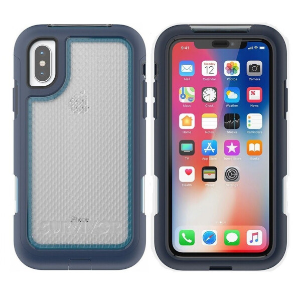 Защитный противоударный чехол с клипсой и подставкой 360 Griffin Survivor Extreme для iPhone X/XS Blue
Защитный противоударный чехол с клипсой и подставкой 360 Griffin Survivor Extreme для iPhone X/XS Blue