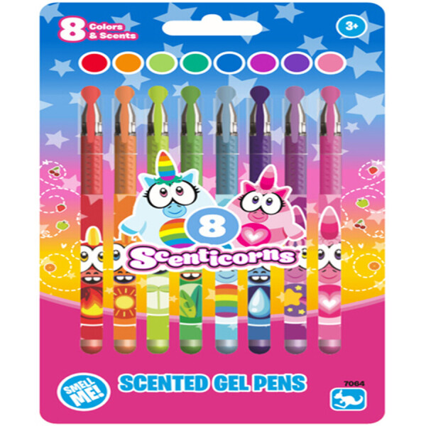 Набор из 8 ароматных гелевых ручек Kangaru Scenticorns (KN7064)