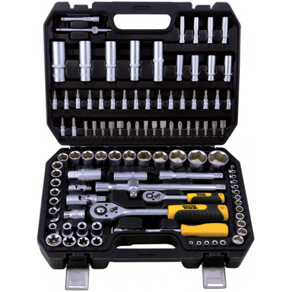 Набор торцевых головок с трещоткой MasterTool CrV 1/4”-1/2” с трещоткой 108 предметов (78-5108)
Набор торцевых головок с трещоткой MasterTool CrV 1/4”-1/2” с трещоткой 108 предметов (78-5108)