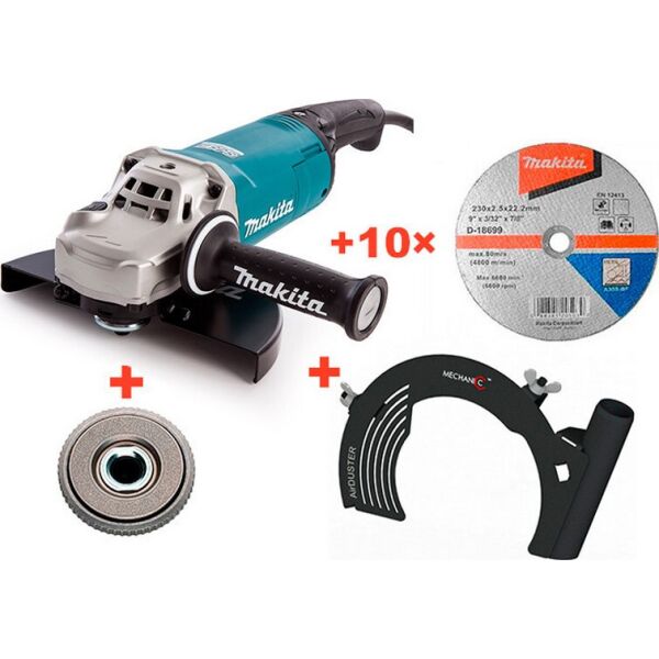 Болгарка Makita GA9061 + 10 кругов + быстрозаж. гайка + пылеотвод (GA9061QX-D-18699(10))
Болгарка Makita GA9061 + 10 кругов + быстрозаж. гайка + пылеотвод (GA9061QX-D-18699(10))
