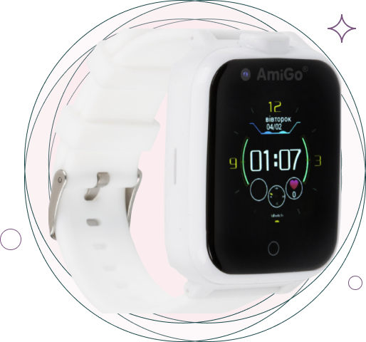 Фото 1 Детские смарт-часы с видеозвонком AmiGo GO006 GPS 4G WIFI VIDEOCALL White