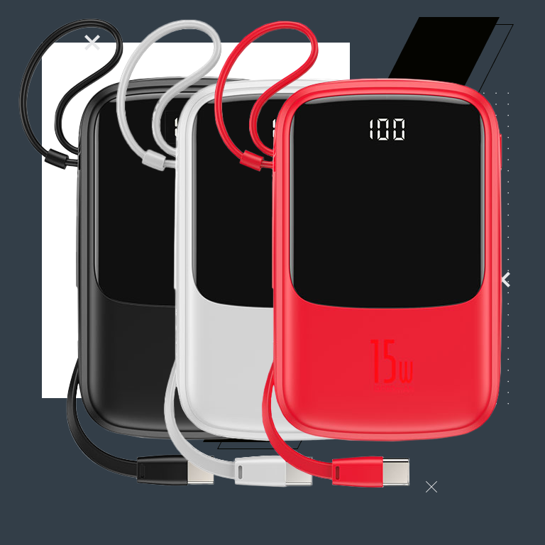Lightning 10000mAh 15W 3A BASEUS Qpow Digital Display QC Power Bank Black От USB