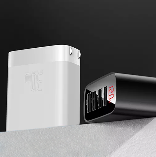 Baseus Mirror Lake Digital Display 30W 4USB White Універсальне Білий