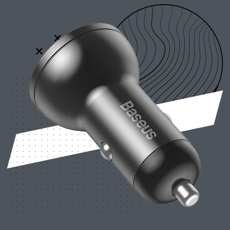 Baseus Display Dual USB Car Charger 24W 4.8A*5V Silver Універсальне Срібло Автомобільний