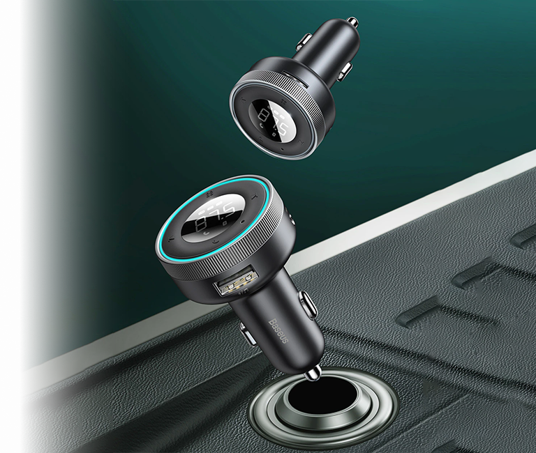 Baseus Enjoy Car LED FM Transmitter BT5.0 Charger 3.4A Black