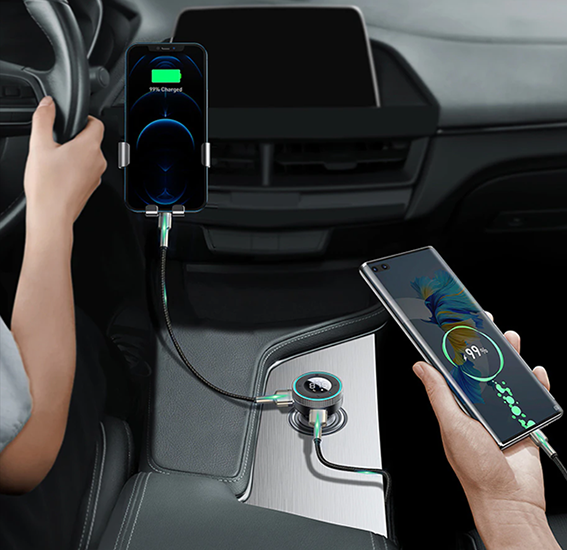 ФМ модулятор с шумоподавлением Baseus Enjoy Car LED FM Transmitter BT5.0 Charger 3.4A Black microSD