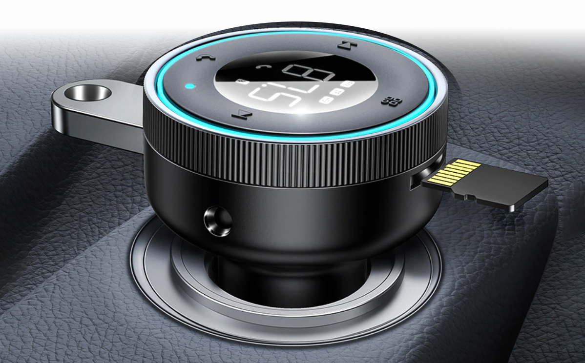 ФМ модулятор с шумоподавлением Baseus Enjoy Car LED FM Transmitter BT5.0 Charger 3.4A Black