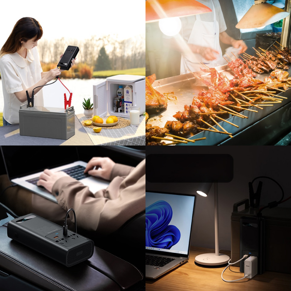 V-220 V 500 W Baseus In-car Inverter QC USB-A PD Type-C CGNB000101 чистий синусоїда Чистая синусоида