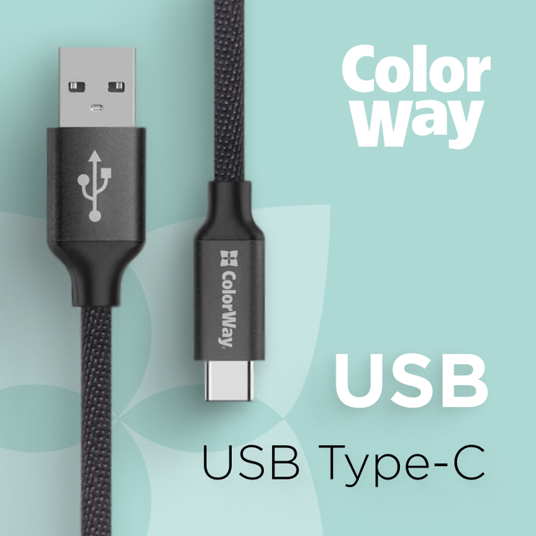 Colorway USB to Type-C 2m 2.4A Black
