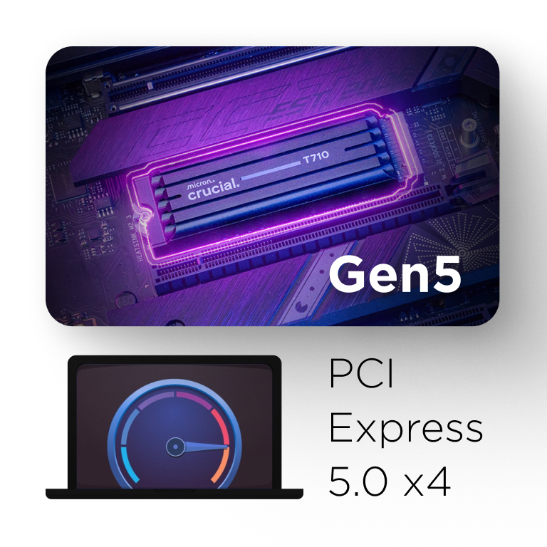 SSD-накопитель Crucial T710 2TB PCIe Gen5 NVMe M.2 with heatsink