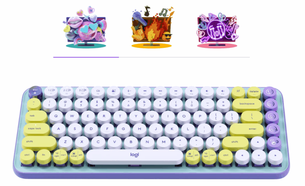 ♡♡♡ Клавіатура Logitech POP Keys Wireless Mechanical Keyboard Emoji