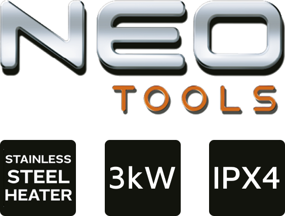 Neo Tools 90-068, 3 кВт, 80м2, IPX4, нагр. элемент - нерж. сталь Электрическая