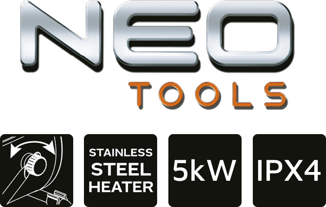 Neo Tools 90-069 на 5 кВт, 100м2, 380В, IPX4, нагр.элемент - нерж.сталь Электрическая