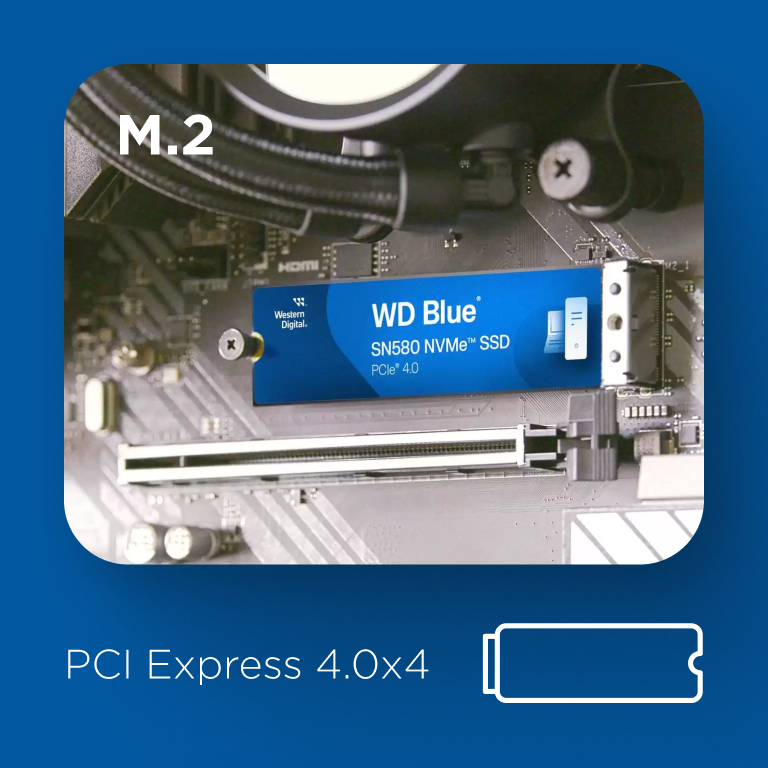 SSD-накопитель WD Blue SN580 500GB M.2 NVMe (WDS500G3B0E) купить в