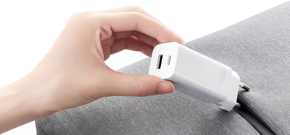 Xiaomi 65W GaN USB-A Белый USB Type-C Зарядное устройство Универсальное