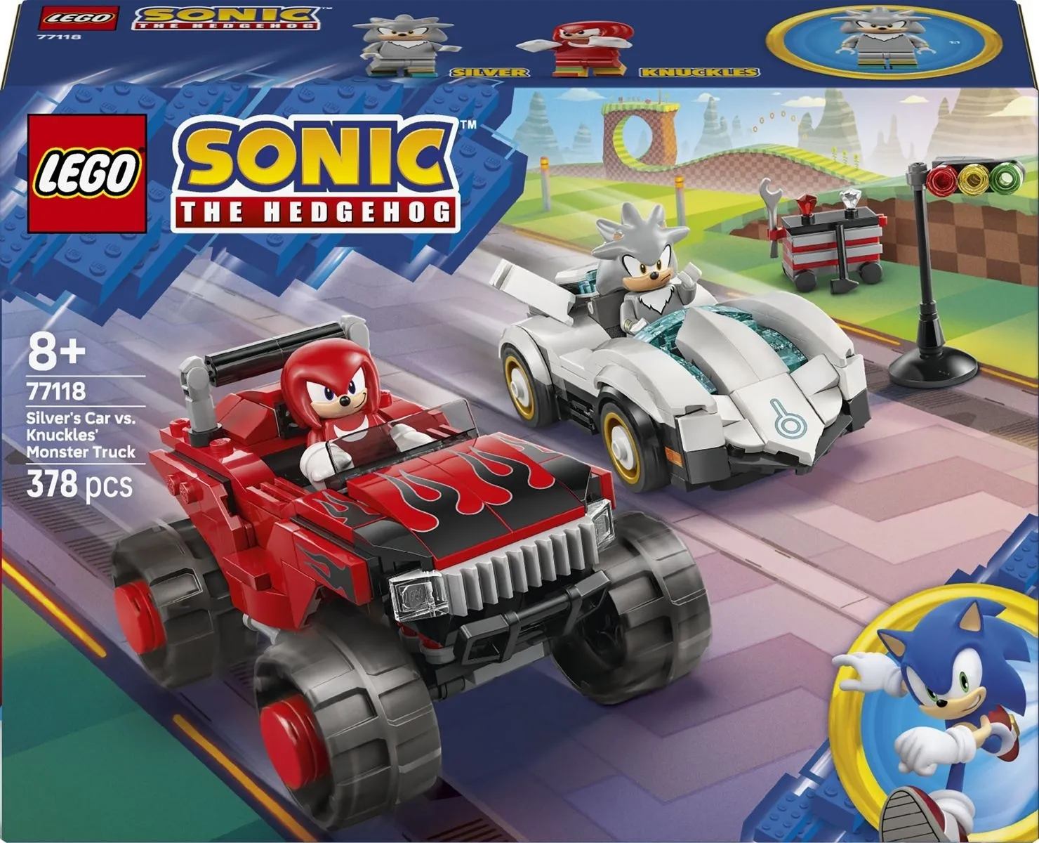 Конструктор LEGO® Sonic the Hedgehog Автомобіль Сільвера vs. монстр вантажівки Наклза (77118)