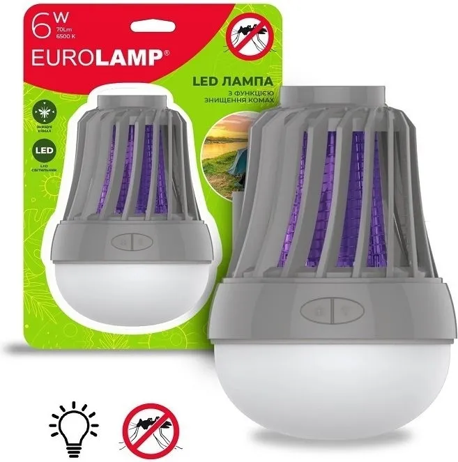 Лампа для знищення комах EUROLAMP 6W IPX4 3хААА (MK-6W(LAMP))