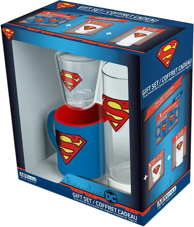 Подарунковий набір ABYstyle DC COMICS Superman склянка, чарка, міні чашка (ABYPCK129)
