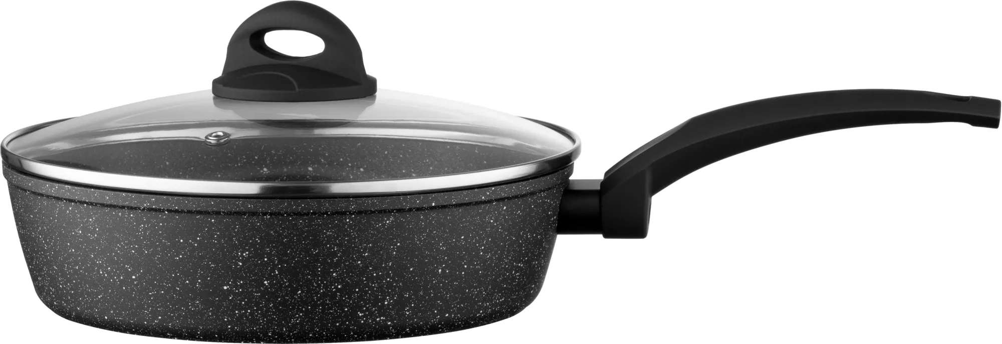 Сковорода глубокая с крышкой ARDESTO Gemini Gourmet Viareggio, 24см, алюминий, черный (AR1924GDL)