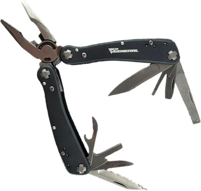 Мультиінструмент TheGeneral Omni 9 функцій 165 мм у чохлі графітовий (1690TG-11)
