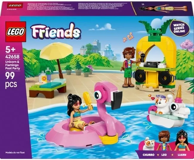 Конструктор LEGO® Friends Вечірка єдинорога та фламінго біля басейну (42658)