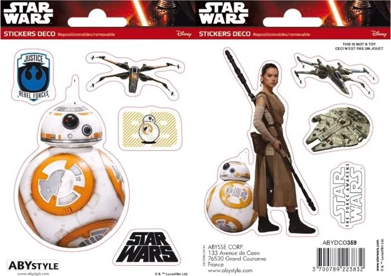 Наклейки ABYstyle STAR WARS BB8 (Зоряні війни) 16х11 см (ABYDCO359)