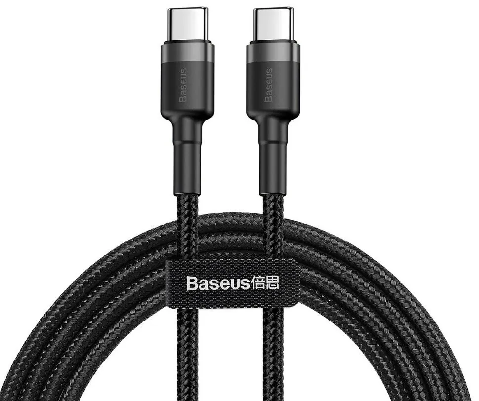Кабель Baseus Type-C PD2.0 60W (20V 3A) 2m (CATKLF-HG1) сіро-чорний