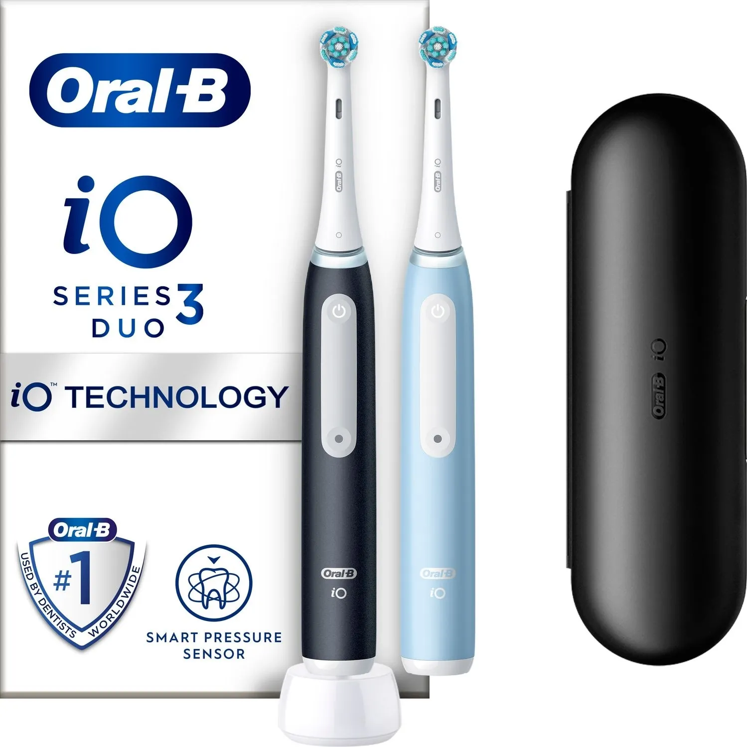 Зубна щітка Braun Oral-B iO3 Чорна&Блакитна + Футляр