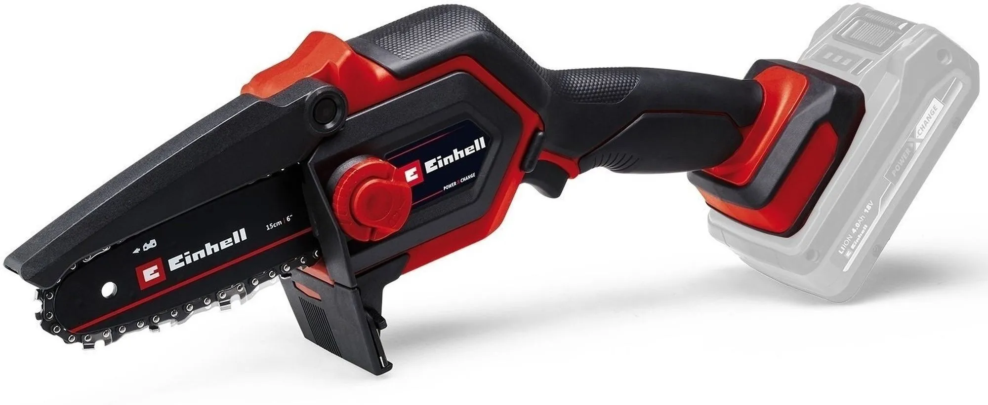Пила ланцюгова акумуляторна Einhell GE-PS 18/15 Li BL - Solo PXC 18В безщіткова шина 158мм різ 125мм 4.8 м/с 1.1 кг