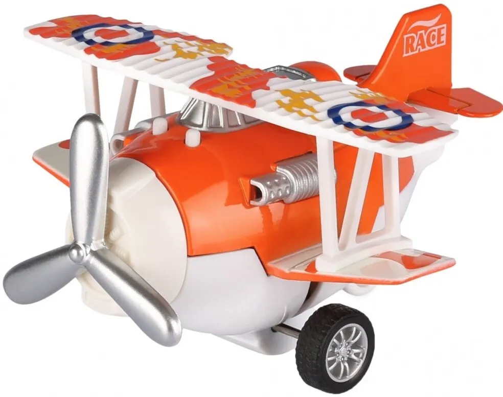 Літак металевий інерційний Same Toy Aircraft помаранчевий SY8013AUt-1