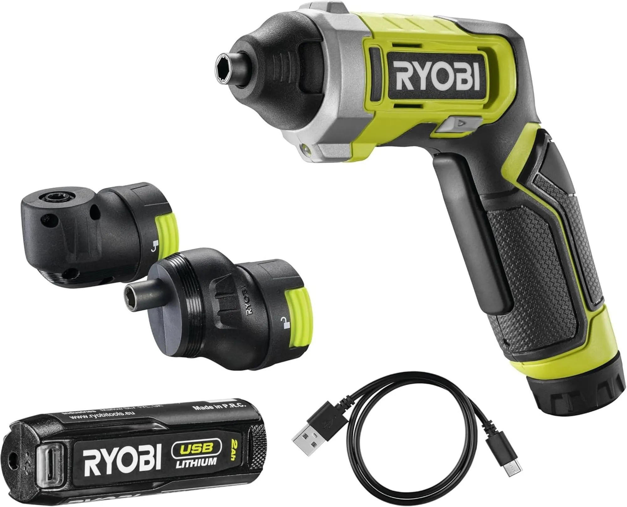 Викрутка акумуляторна Ryobi USB Lithium RSD4-120TA2 4В 1х2А•год 5Нм 200об•хв 2 насадки 10 біт 0.31кг кейс (5133006211)