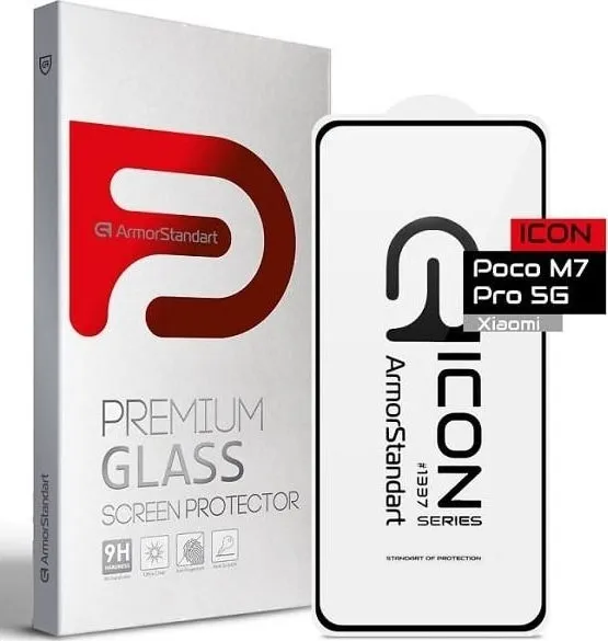 Захисне скло ArmorStandart Icon Black (ARM83139) для Xiaomi Poco M7 Pro 5G