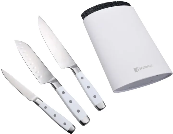 Набір ножів з підставкою Bergner Naturally, 4 предмета (BG-41051-WH)