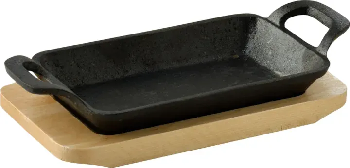 Чавунна мініформа з дошкою MasterPro Foodies cook&share, 17x10 см (BGMP-3807-EM)