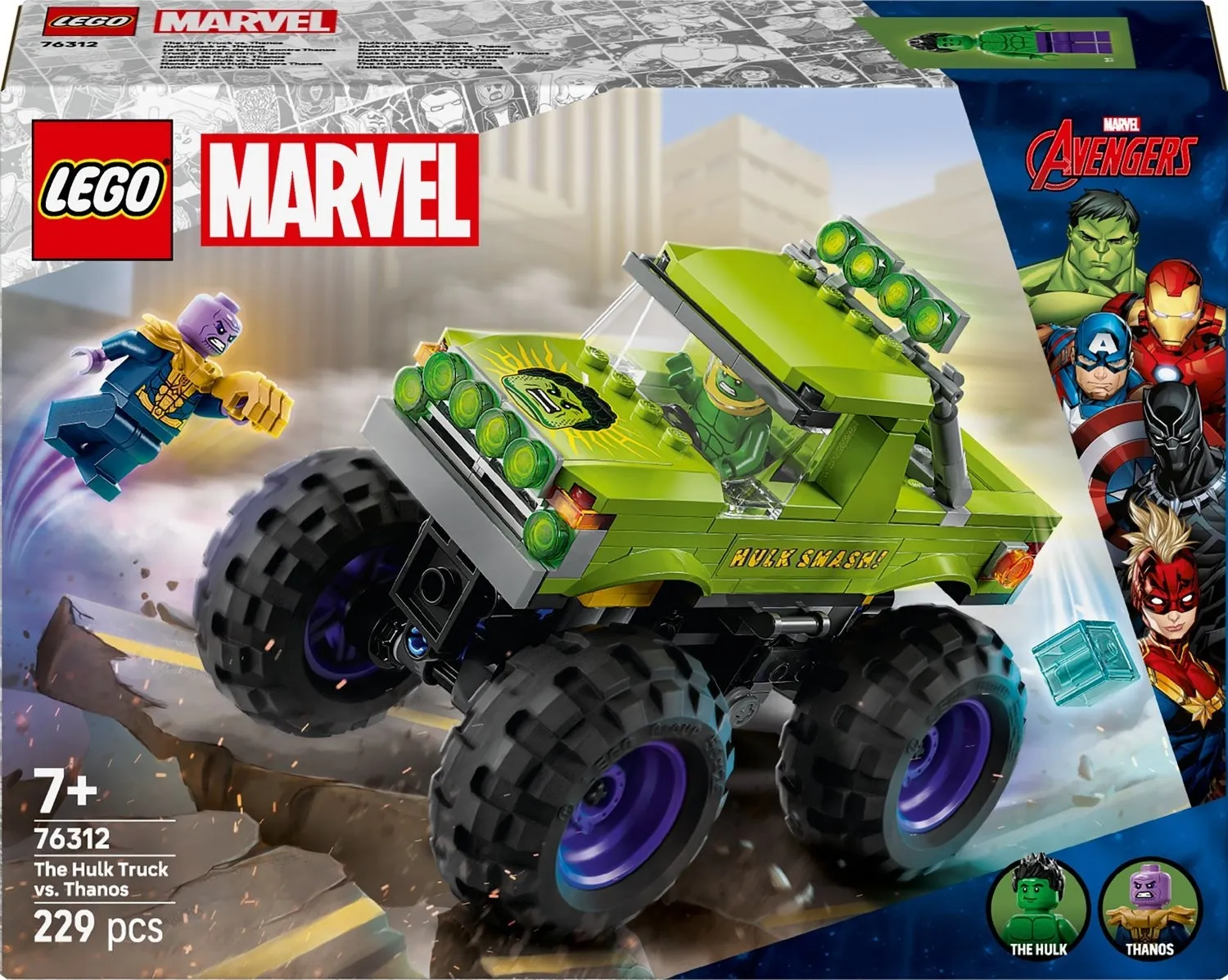 Конструктор LEGO® Super Heroes Marvel Вантажівка Халка проти Таноса (76312)