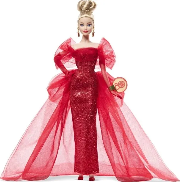 Колекційна лялька Barbie "Ruby Red" до 80-річчя Mattel – блондинка (JBJ17)