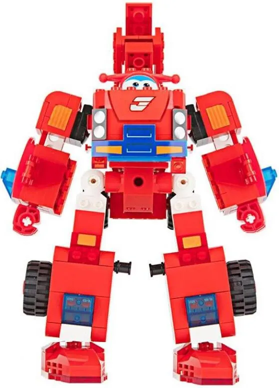Конструктор-трансформер Super Wings Small Blocks 2-in-1 Buildable Transforming Vehicle Jett, Джетт (EU385005)
