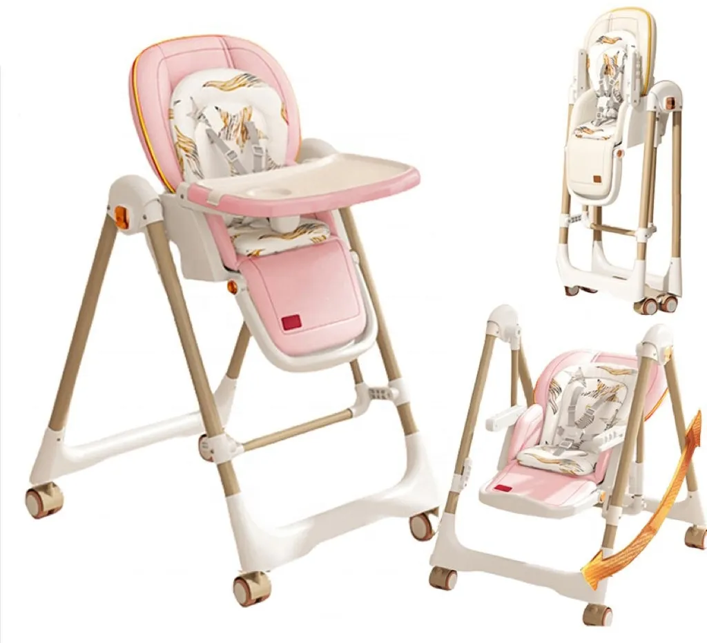 Стільчик-шезлонг для годування 2в1 Kidilo Baby Chair Z901 pink (11-3)
