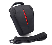 Купить - сумку для фото- и видео Сумка для фотоаппарата универсальная противоударная черная с красным ( код: IBF035BR )