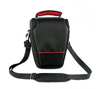 Купить - сумку для фото- и видео Сумка для фотоаппарата универсальная противоударная черная с красным ( код: IBF060BR )