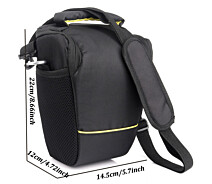 Купить - сумку для фото- и видео Сумка для фотоаппарата универсальная противоударная черная с желтым ( код: IBF060BY )