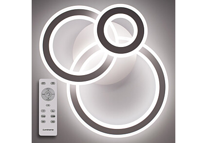 potolochnyj svetodiodnyj svetilnik s pultom du luminaria triplex round 108w r700 600 white white 220v ip44