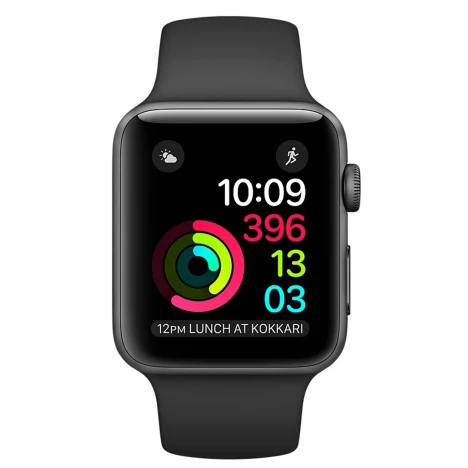 Space grey aluminium case black sport band top