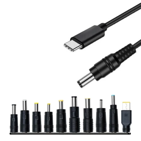 Кабель для Зарядки Ноутбука от Повербанка USB type C DC 65W с Набором ...