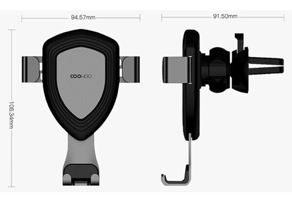 Фото № 13 Автомобільний тримач Xiaomi COOWOO Gravity induction car phone holder T100 Silver 