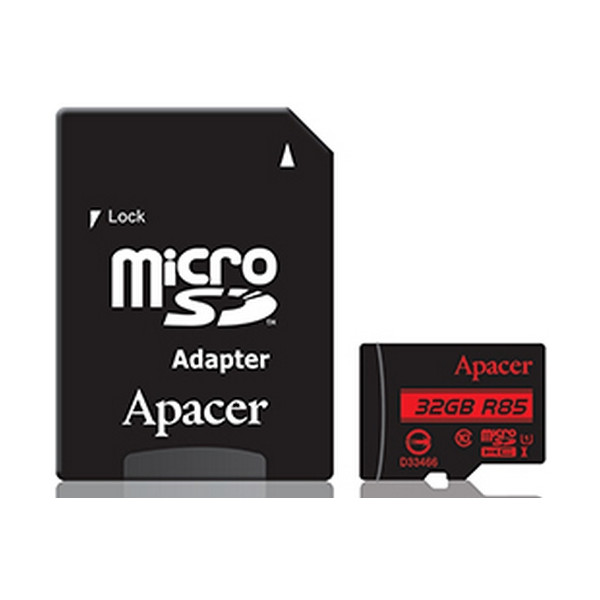 

Карта памяти Apacer microSDHC UHS-I 85R 32GB сlass10 + SD adapter (AP32GMCSH10U5-R )