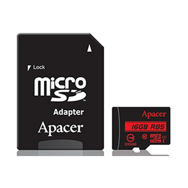 

Apacer microSDHC UHS-I 85R 16GB сlass10 +SD adapter (AP16GMCSH10U5-R )