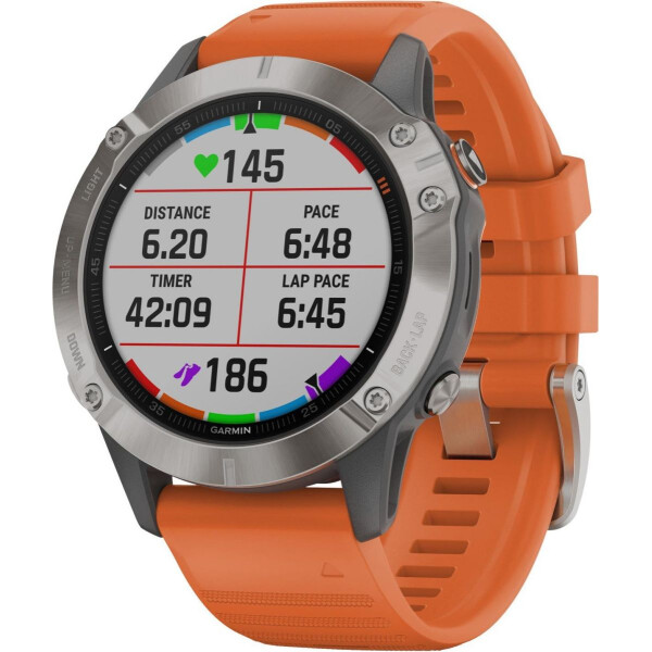 

Garmin Fenix 5 Titanium with Ebmer Orange band (010-02158-14)